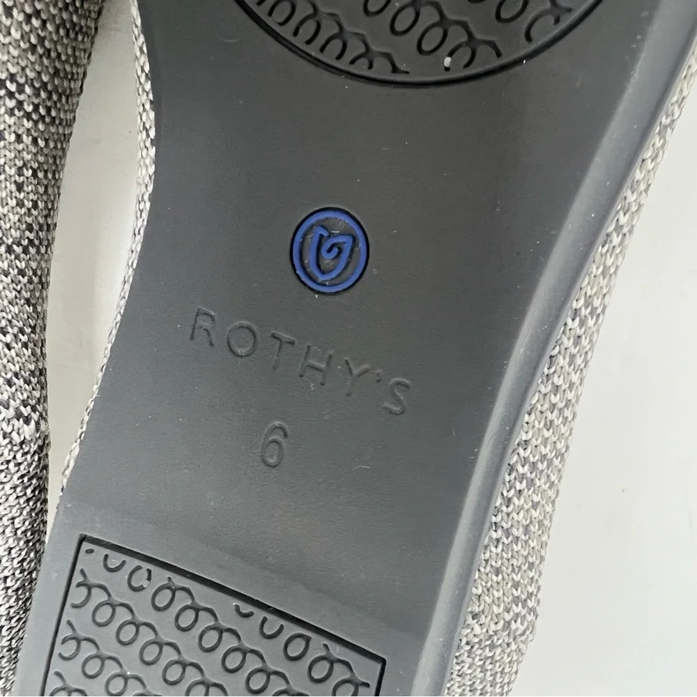 Rothy's Heather Grey Loafer Size 6 Slip-On Comfortable Casual Rounded Toe